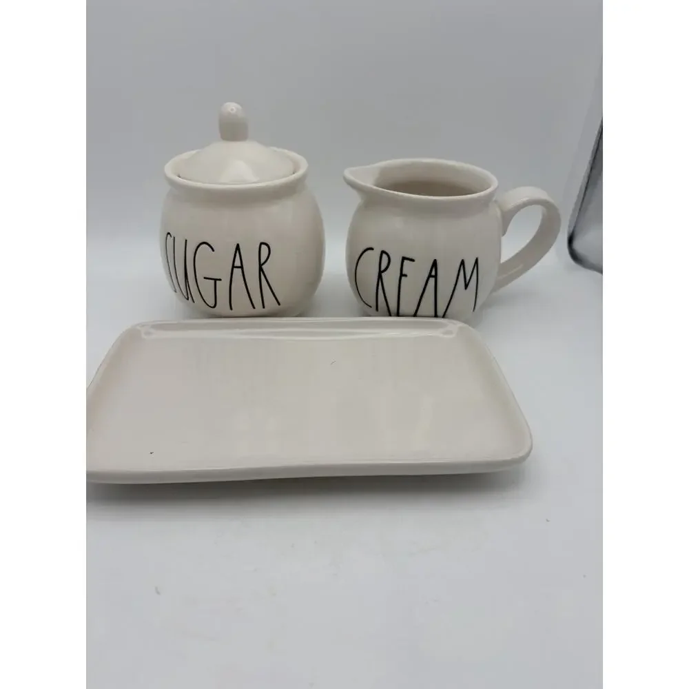 RAE DUNN Sugar And Creamer On Matching Tray 15